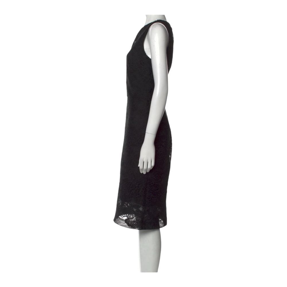 Badgley Mischka Women’s Black Lace Pattern Midi Length Dress Size: M | US 8 - Picture 2 of 9